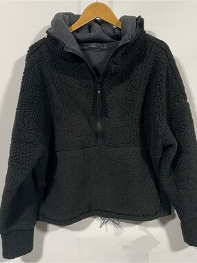 Prana Black Sherpa Half-Zip Hoodie
